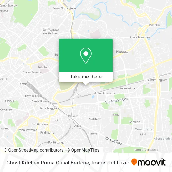 Ghost Kitchen Roma Casal Bertone map