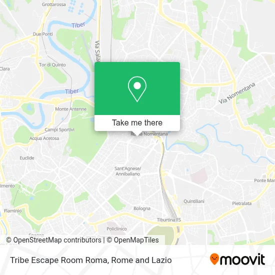 Tribe Escape Room Roma map