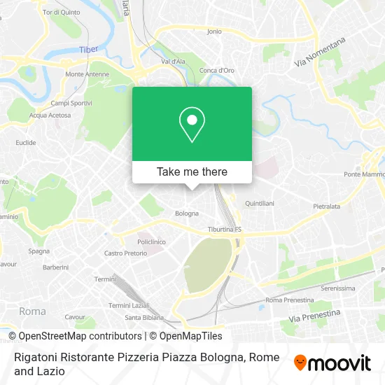 Rigatoni Ristorante Pizzeria Piazza Bologna map