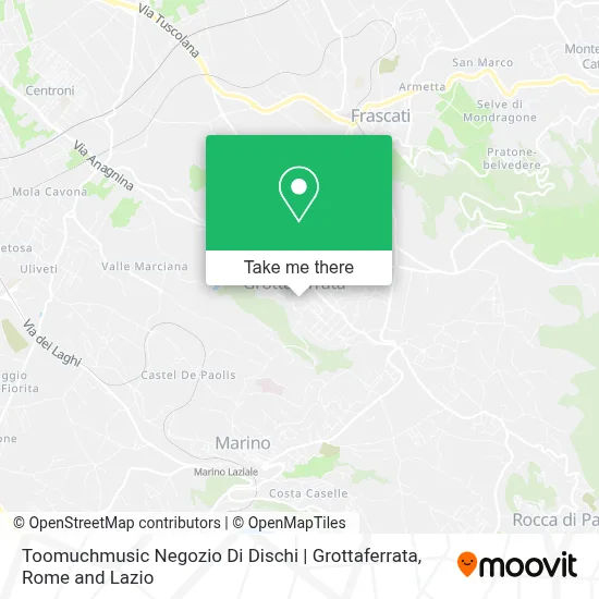 Toomuchmusic Negozio Di Dischi | Grottaferrata map