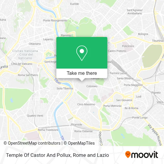 Temple Of Castor And Pollux map