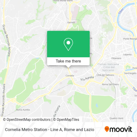 Cornelia Metro Station - Line A map