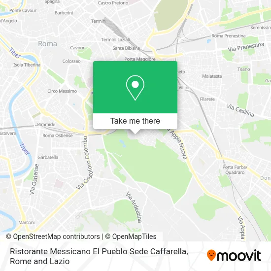 Ristorante Messicano El Pueblo Sede Caffarella map