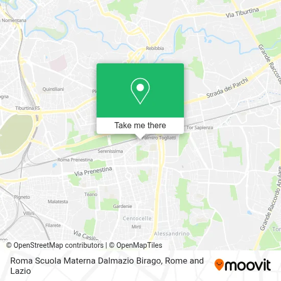 Roma Scuola Materna Dalmazio Birago map