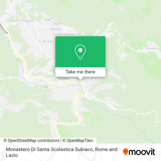 Monastero Di Santa Scolastica Subiaco map