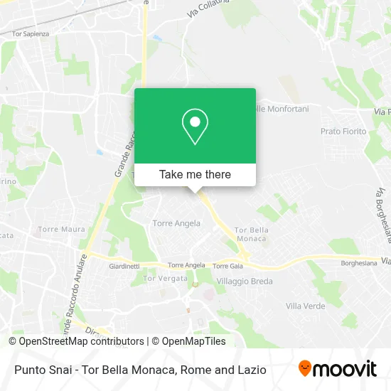 Punto Snai - Tor Bella Monaca map