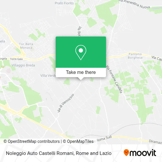 Noleggio Auto Castelli Romani map