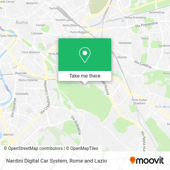 Nardini Digital Car System map