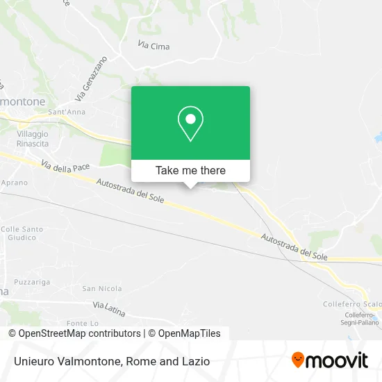 Unieuro Valmontone map