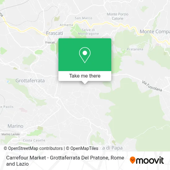 Carrefour Market - Grottaferrata Del Pratone map