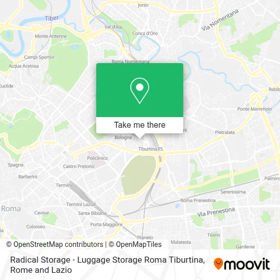 Radical Storage - Luggage Storage Roma Tiburtina map