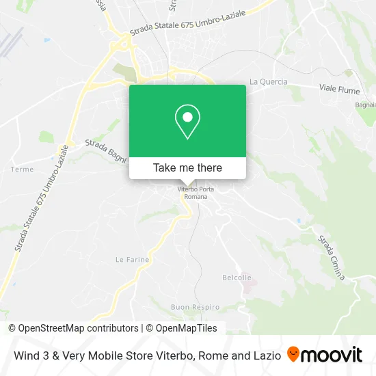 Wind 3  & Very Mobile Store Viterbo map