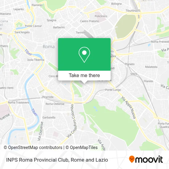 INPS Roma Provincial Club map