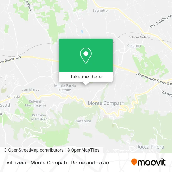 Villavèra - Monte Compatri map