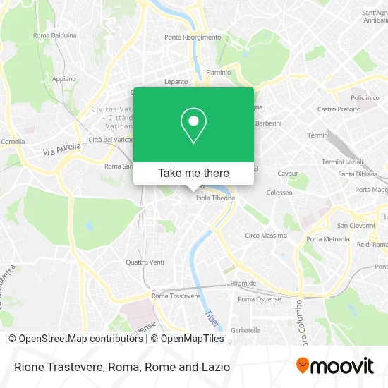 Rione Trastevere, Roma map