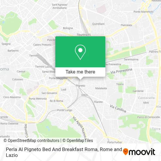 Perla Al Pigneto Bed And Breakfast Roma map