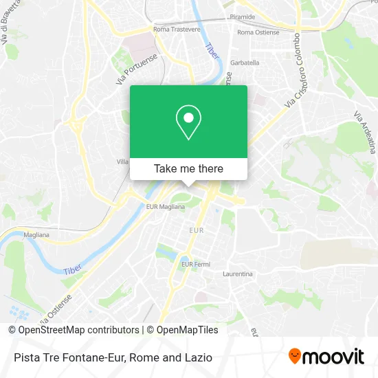Pista Tre Fontane-Eur map