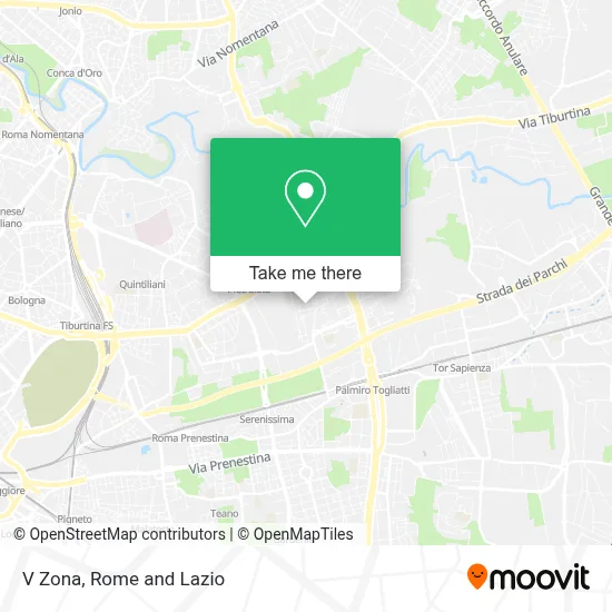 V Zona map