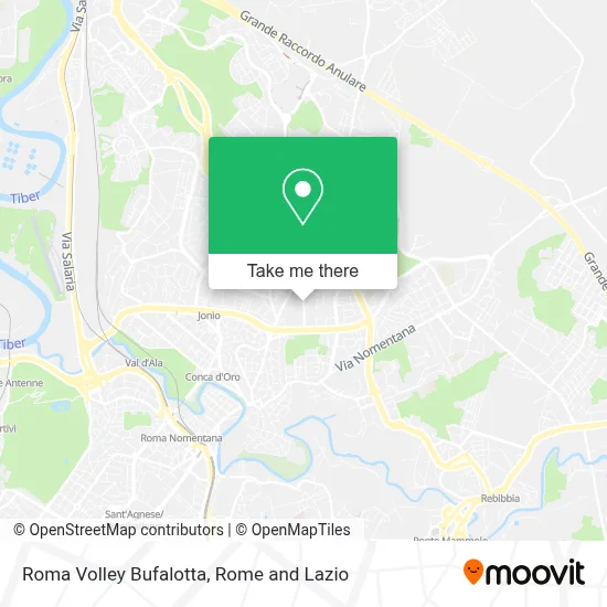 Roma Volley Bufalotta map