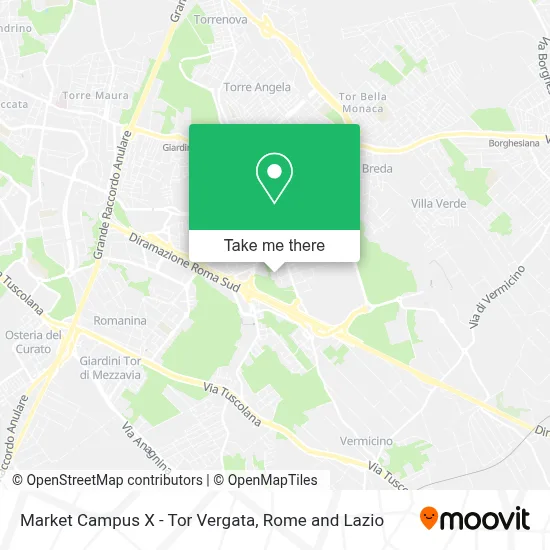 Market Campus X - Tor Vergata map