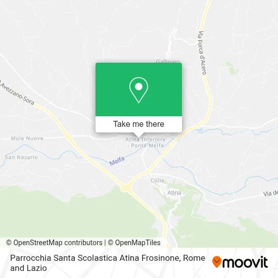 Parrocchia Santa Scolastica Atina Frosinone map