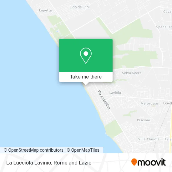 La Lucciola Lavinio map