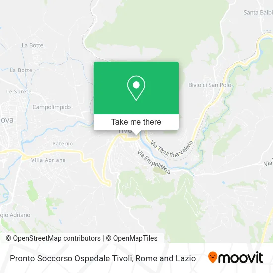 Pronto Soccorso Ospedale Tivoli map