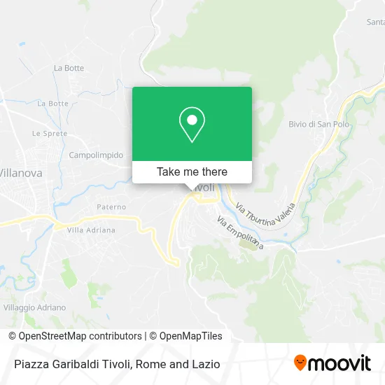 Piazza Garibaldi Tivoli map