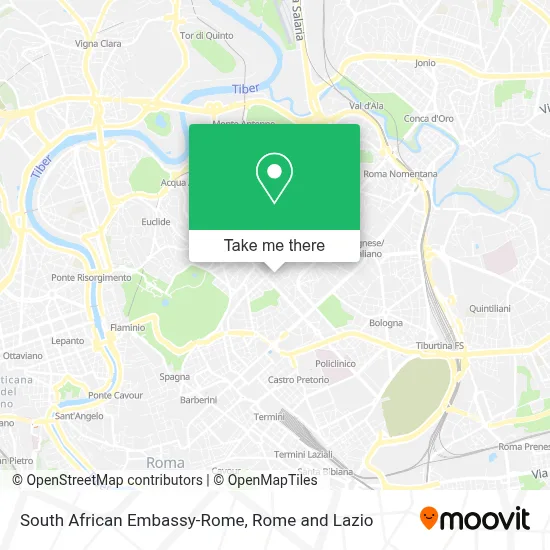 South African Embassy-Rome map