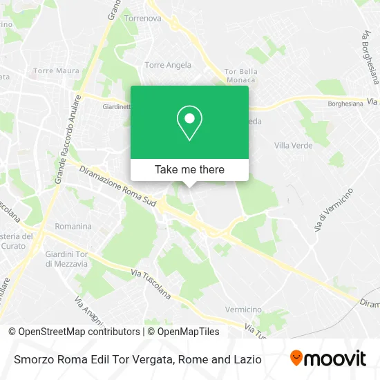 Smorzo Roma Edil Tor Vergata map