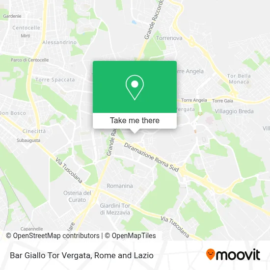 Bar Giallo Tor Vergata map