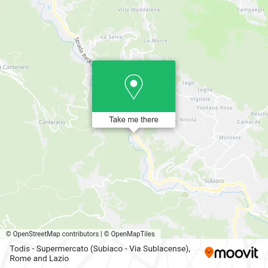 Todis - Supermercato (Subiaco - Via Sublacense) map
