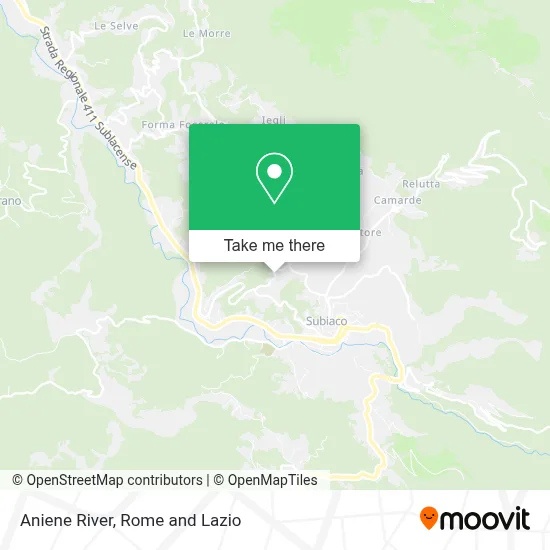 Aniene River map