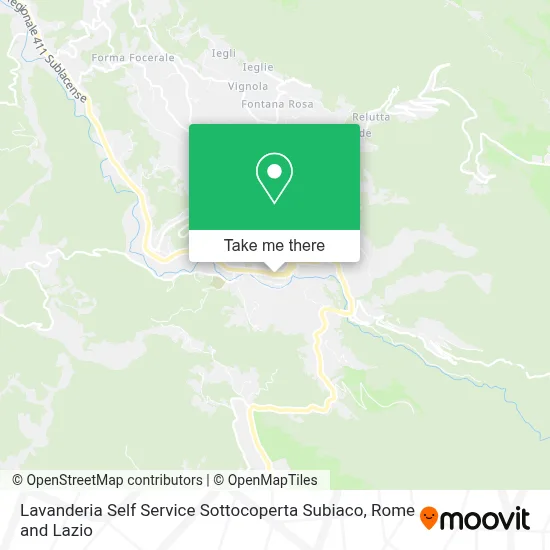 Lavanderia Self Service Sottocoperta Subiaco map