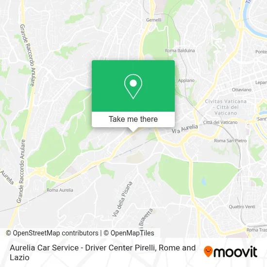 Aurelia Car Service - Driver Center Pirelli map