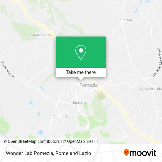 Wonder Lab Pomezia map
