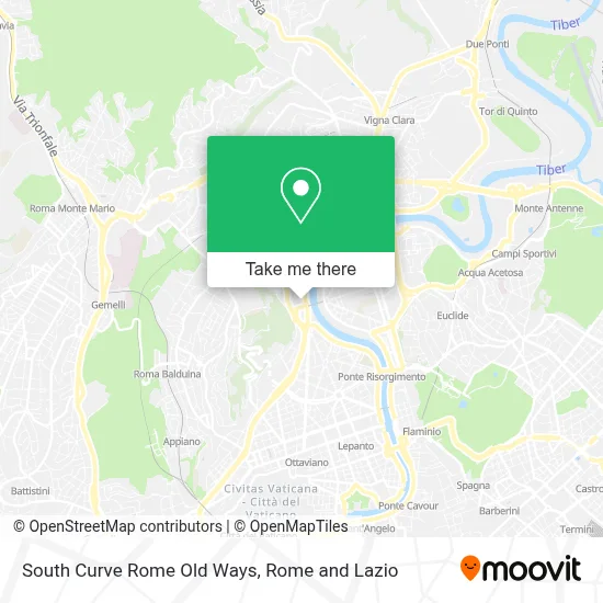 South Curve Rome Old Ways map