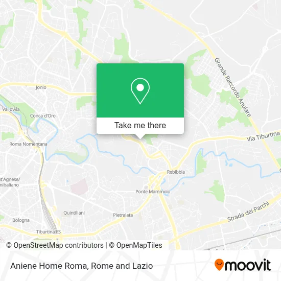 Aniene Home Roma map
