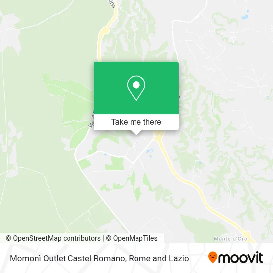 Momonì Outlet Castel Romano map