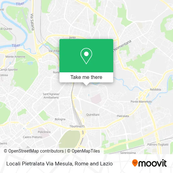 Locali Pietralata Via Mesula map