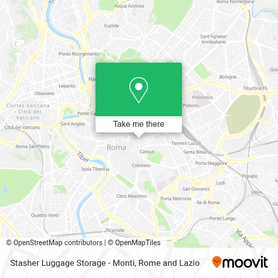 Stasher Luggage Storage - Monti map