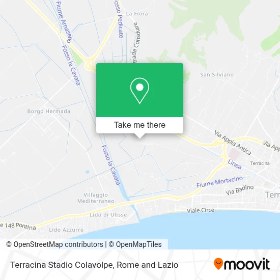 Terracina Stadio Colavolpe map