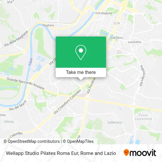 Wellapp Studio Pilates Roma Eur map