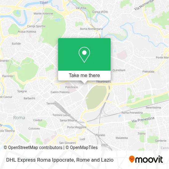 DHL Express Roma Ippocrate map