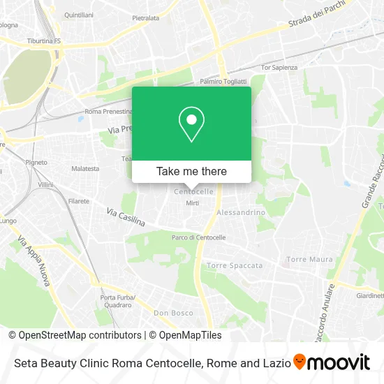 Seta Beauty Clinic Roma Centocelle map