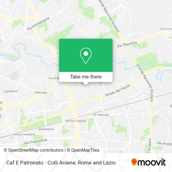 Caf E Patronato - Colli Aniene map