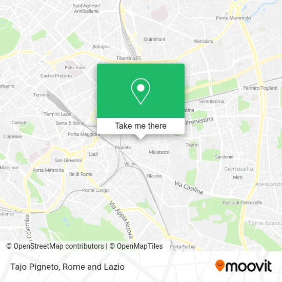 Tajo Pigneto map