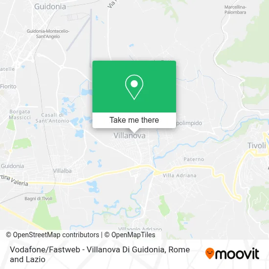 Vodafone / Fastweb - Villanova Di Guidonia map