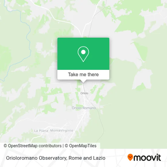 Orioloromano Observatory map
