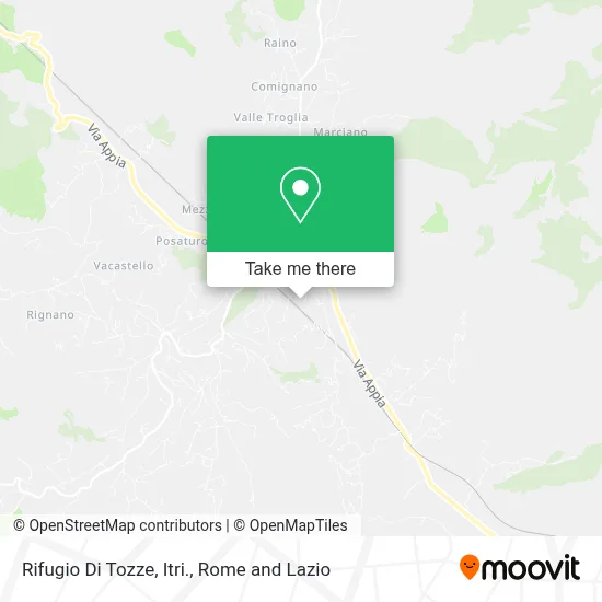 Rifugio Di Tozze, Itri. map